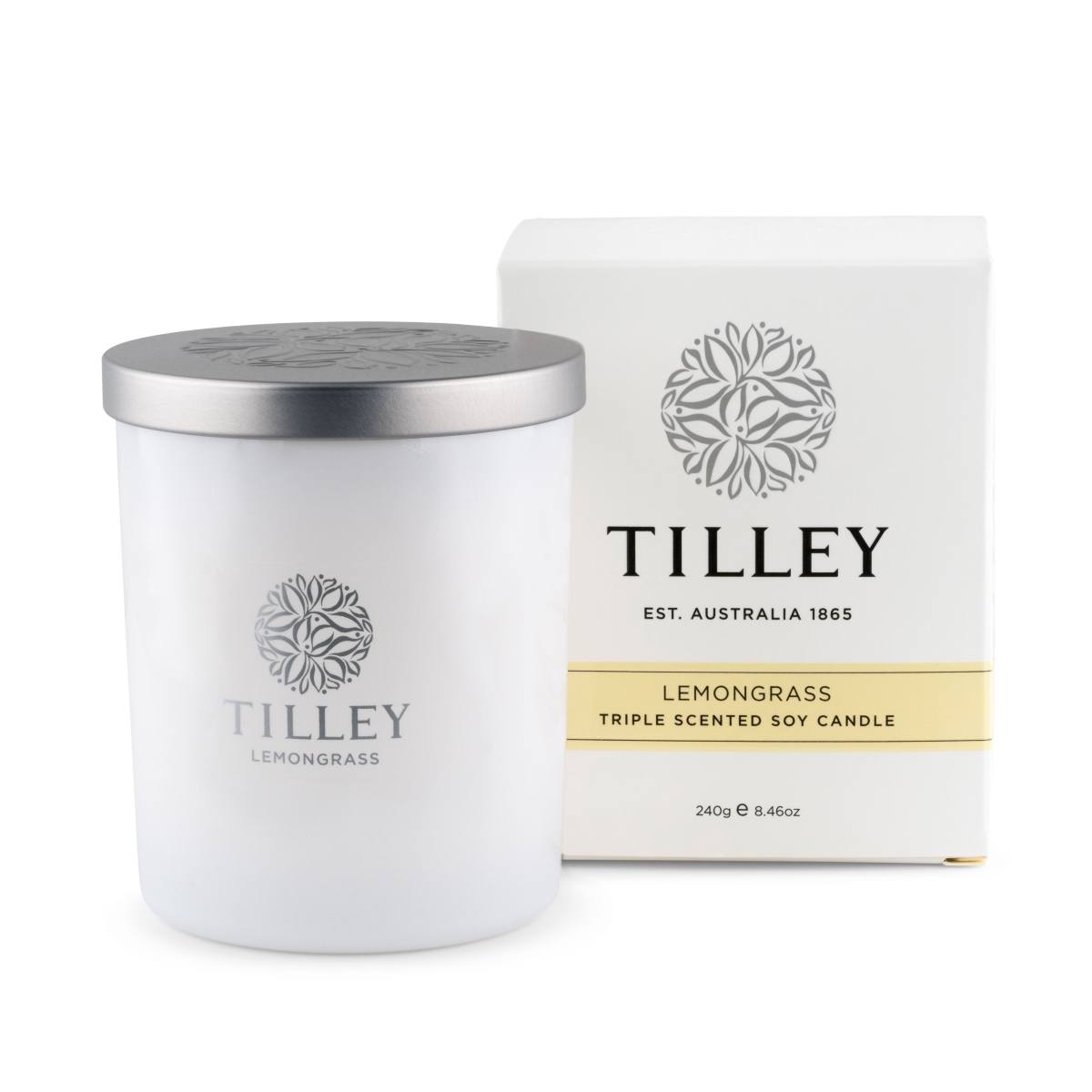 Tilley Classic White Lemongrass Soy Candle 240g -3