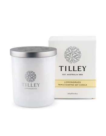 Tilley Classic White Lemongrass Soy Candle 240g 
