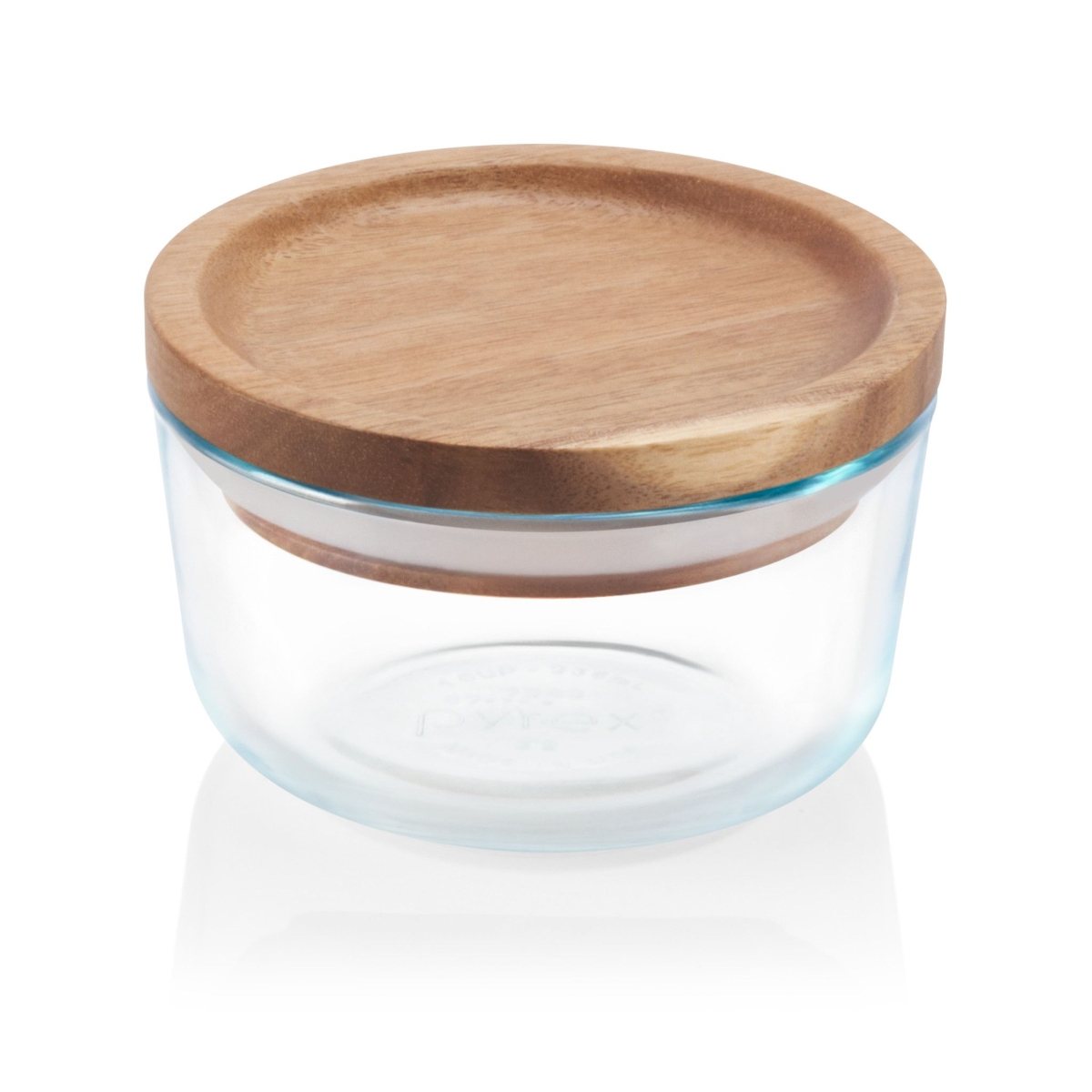Pyrex 4 cup Round Dry Food Storage with Wood Lid-1