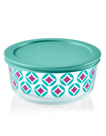 Pyrex Simply Store Diamonds 4 Cup Food Storage Round