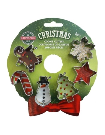 R&M Xmas Mini Wreath Cookie Cutter Set 6